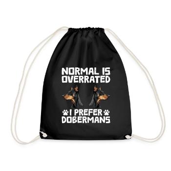 Doberman chien NORMAL EST SURFAIT JE PRÉFÈRE - Sac de sport léger - noir - Devant