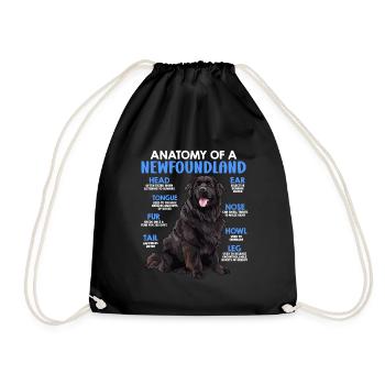 Newfoundland ANATOMY OF A NEWFOUNDLAND Dogs - Drawstring Bag - black - Front