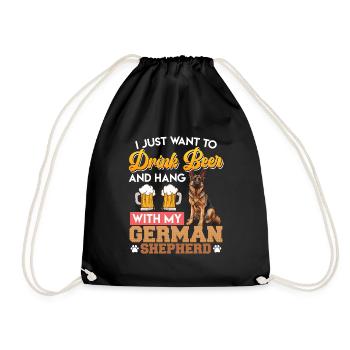 Berger allemand JUST WANT DRINK BEER HANG WITH GERMAN - Sac de sport léger - noir - Devant