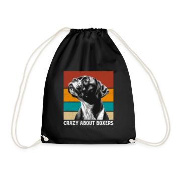 Boxeur allemand CRAZY ABOUT BOXER Drôle - Sac de sport léger - noir - Devant