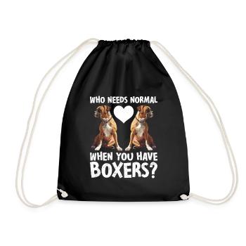 Chien Boxer QUI A BESOIN DE NORMALITÉ AVEC BOXER Drôle - Sac de sport léger - noir - Devant