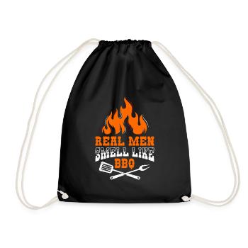 Grillfreunde REAL MEN SMELL LIKE BBQ Männer - Drawstring Bag - black - Front