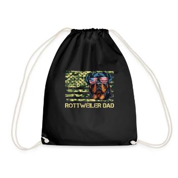 Rottweiler PAPA Rottie Besitzer Rottweiler Hund - Turnbeutel - Schwarz - Vorne