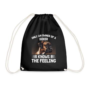 German Boxer ONLY A OWNER OF A BOXER KNOWS - Drawstring Bag - black - Front