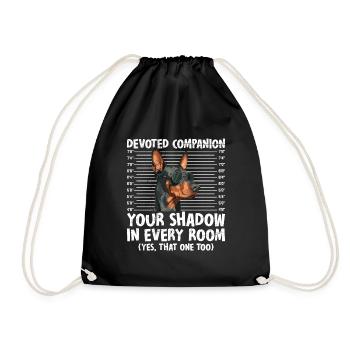 Doberman DEVOTED COMPANION YOUR SHADOW Lustig - Turnbeutel - Schwarz - Vorne