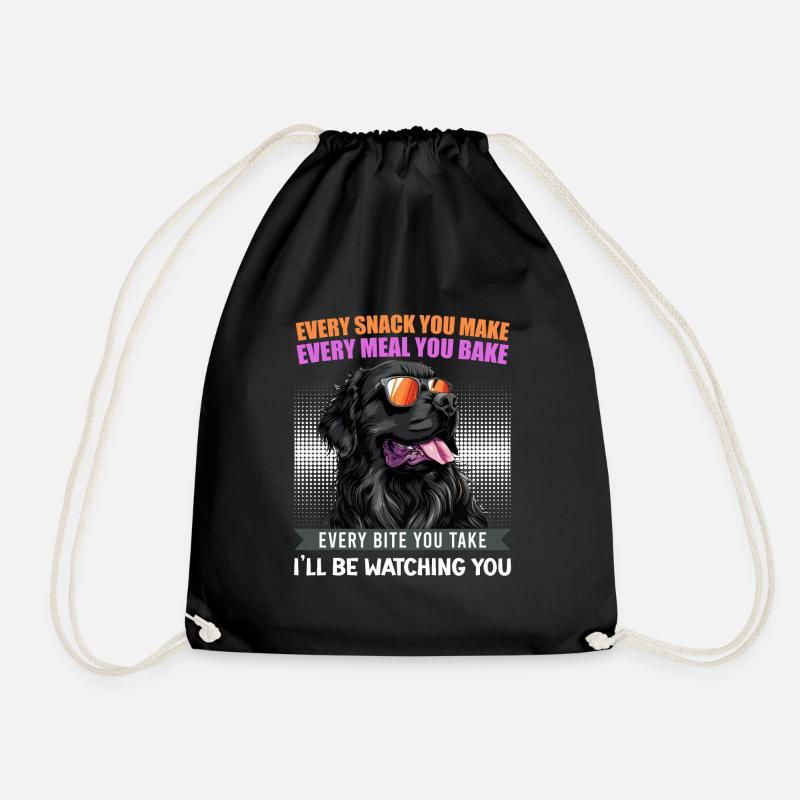 Neufundländer EVERY SNACK YOU MAKE WATCHING YOU - Turnbeutel - Schwarz