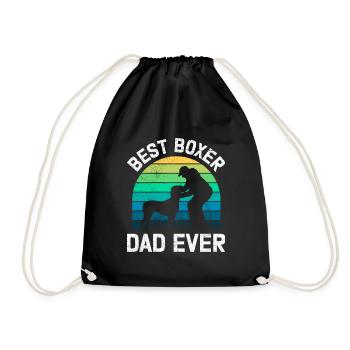 Deutscher Boxer BEST BOXER DAD EVER Boxer Hunde - Turnbeutel - Schwarz - Vorne