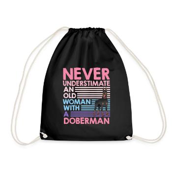 Granny NEVER UNDERESTIMATE AN OLD WOMAN WITH - Drawstring Bag - black - Front