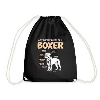 German Boxer COMPONENT PARTS OF A BOXER Dogs - Drawstring Bag - black - Front