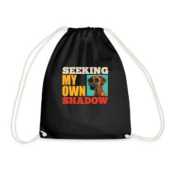 Rhodesian Ridgeback Owner SEEKING MY OWN SHADOW - Drawstring Bag - black - Front