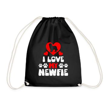 Propriétaires de chiens J’AIME MES AMOUREUX NEWFIE - Sac de sport léger - noir - Devant