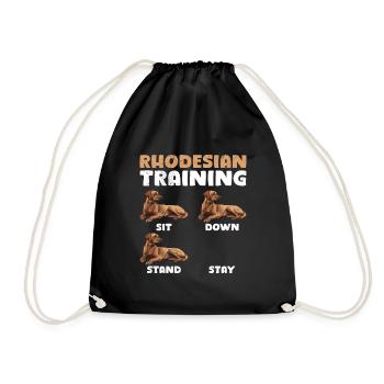 RHODESIAN RIDGEBACK TRAINING Lustiges Ridgeback - Turnbeutel - Schwarz - Vorne