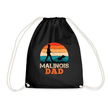 Belgian Malinois Father Belgian Shepherd - Drawstring Bag - black - Front