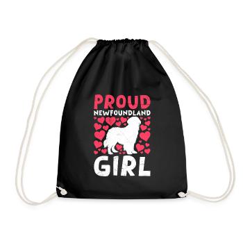Neufundländer PROUD NEWFIE GIRL NEUFUNDLÄNDER - Turnbeutel - Schwarz - Vorne
