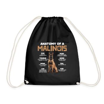 Belgian Shepherd ANATOMY OF A BELGIAN - Drawstring Bag - black - Front