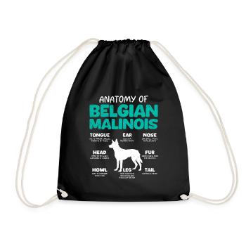 Belgian Shepherd ANATOMY OF A BELGIAN - Drawstring Bag - black - Front