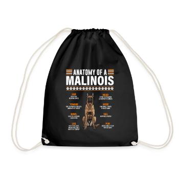Belgian Shepherd ANATOMY OF A BELGIAN - Drawstring Bag - black - Front