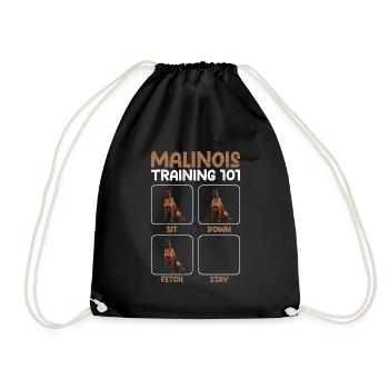 MALINOIS TRAINING 101 Belgischer Schäferhund - Turnbeutel - Schwarz - Vorne