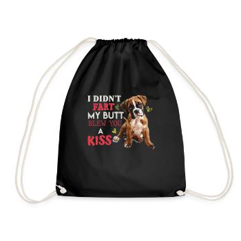 Boxer allemand N’A PAS PÉTÉ MES FESSES SOUFFLÉ UN BAISER - Sac de sport léger - noir - Devant