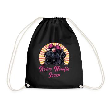 RETRO NEWFIE LOVER Terre-Neuve Chien Maman - Sac de sport léger - noir - Devant