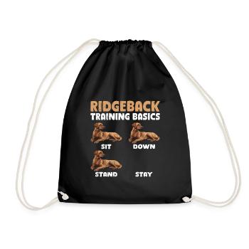 RIDGEBACK TRAINING BASICS Stubborn Rhodesian - Drawstring Bag - black - Front