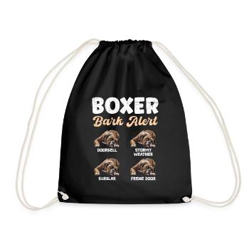 ALERTE ABOIEMENT BOXER Boxer allemand drôle - Sac de sport léger - noir - Devant