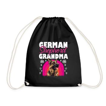 GERMAN SHEPHERD GRANDMA Deutscher Schäferhund - Turnbeutel - Schwarz - Vorne