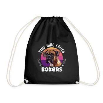 Boxer Chien Maman CETTE FILLE AIME LES BOXERS Drôle - Sac de sport léger - noir - Devant