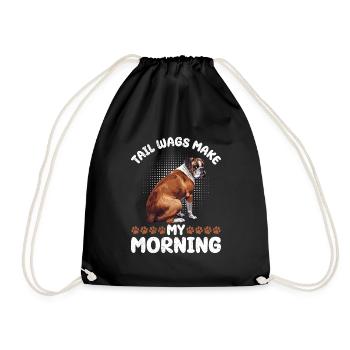 Chien Boxer remue la queue rendre mon matin drôle - Sac de sport léger - noir - Devant