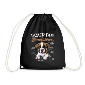 BOXER DOG BREAKDOWN Boxer allemand drôle - Sac de sport léger - noir - Devant