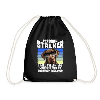 Labrador Dog PERSONAL STALKER I'LL FOLLOW YOU - Drawstring Bag - black - Front