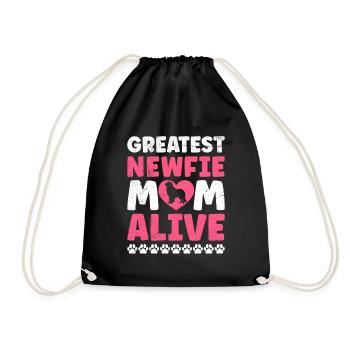 Terre-Neuve GREATEST NEWFIE MOM ALIVE Drôle - Sac de sport léger - noir - Devant