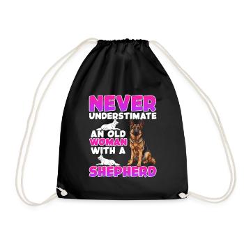 Chiens Mamie NE SOUS-ESTIMEZ JAMAIS UNE VIEILLE FEMME ALLEMANDE - Sac de sport léger - noir - Devant