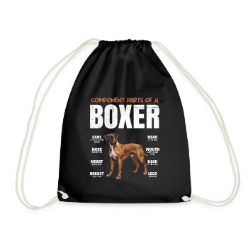 Boxer allemand COMPOSANTS D’UN BOXER Drôle - Sac de sport léger - noir - Devant
