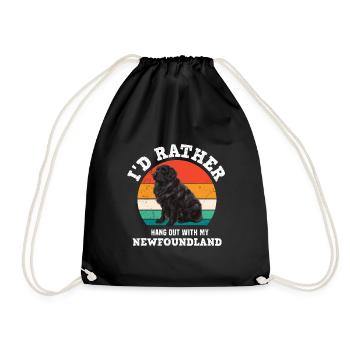 Newfie JE PRÉFÈRE ÊTRE AVEC MON TERRE-NEUVE Drôle - Sac de sport léger - noir - Devant