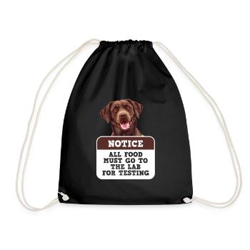 Labrador Dog ALL FOOD MUST GO TO LAB TESTING - Drawstring Bag - black - Front