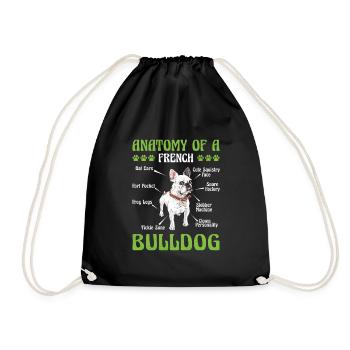 Bouledogue Français Drôle ANATOMIE D’UN FRANÇAIS - Sac de sport léger - noir - Devant