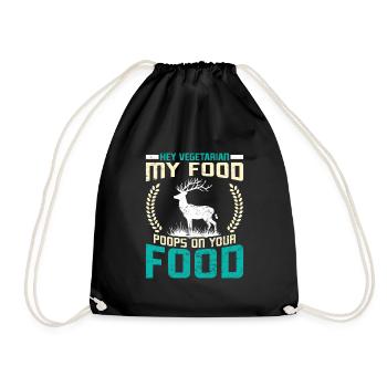 VÉGÉTARIENS! MA NOURRITURE FAIT CACA SUR VOTRE NOURRITURE Fun - Sac de sport léger - noir - Devant