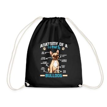 Französische Bulldogge ANATOMIE D’UN BOULEDOGUE FRANÇAIS - Sac de sport léger - noir - Devant