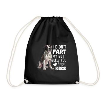 Deutscher Boxer DIDN'T FART MY BUTT BLEW A KISS - Turnbeutel - Schwarz - Vorne