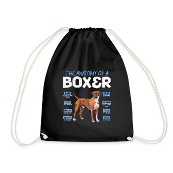 Boxer Besitzer ANATOMY OF A BOXER Lustig Deutscher - Turnbeutel - Schwarz - Vorne