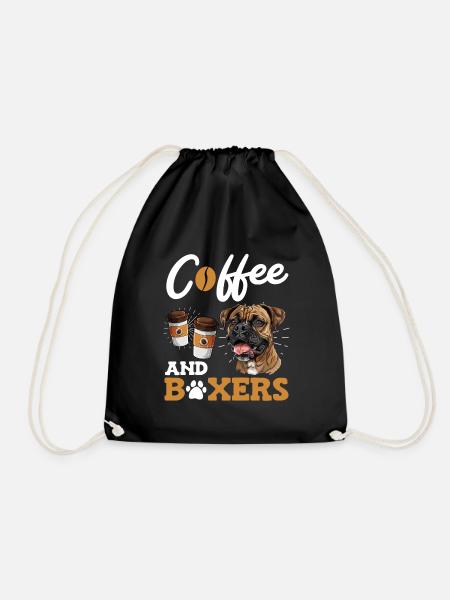 Deutscher Boxer COFFEE AND BOXERS Kaffeetrinker - Turnbeutel - Schwarz