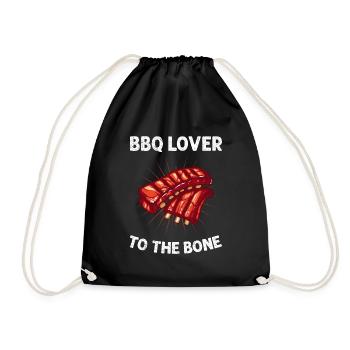 BBQ Lover to the Bone BBQ Party Meat Lover - Drawstring Bag - black - Front