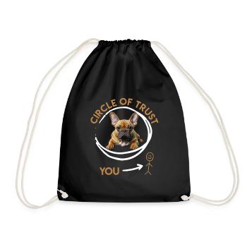 Bouledogue français confiance drôle - Sac de sport léger - noir - Devant