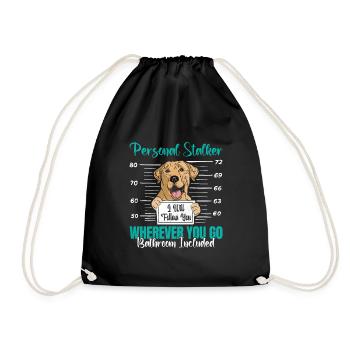 Labrador Fan PERSONAL STALKER Funny - Drawstring Bag - black - Front