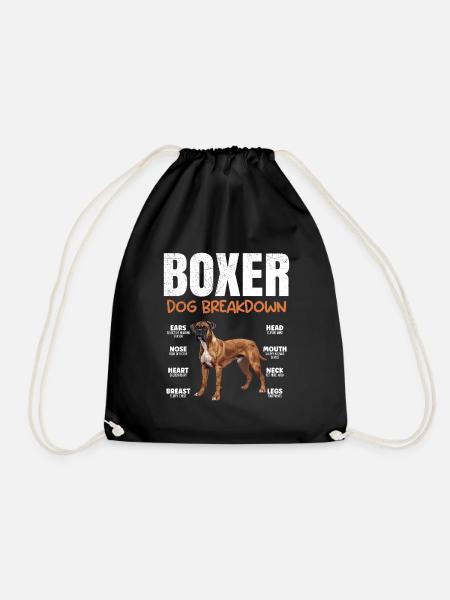 BOXER DOG BREAKDOWN Deutscher Boxer Lustiges - Turnbeutel - Schwarz