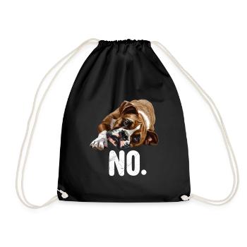 German Boxer NO Dog Owner Funny - Drawstring Bag - black - Front