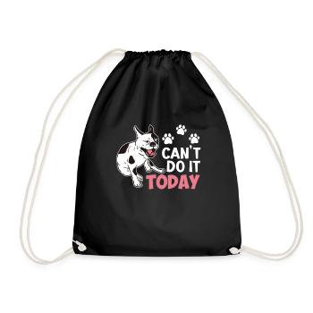French Bulldog NOT TODAY Stubborn Frenchie - Drawstring Bag - black - Front