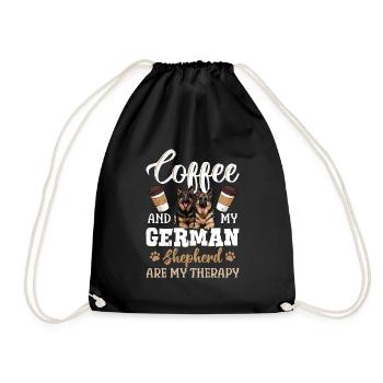 Kaffeetrinker Coffee and my German Shepherd my - Drawstring Bag - black - Front