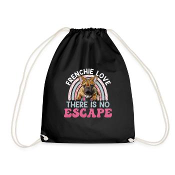 French Bulldog Frenchie LOVE NO ESCAPE - Drawstring Bag - black - Front